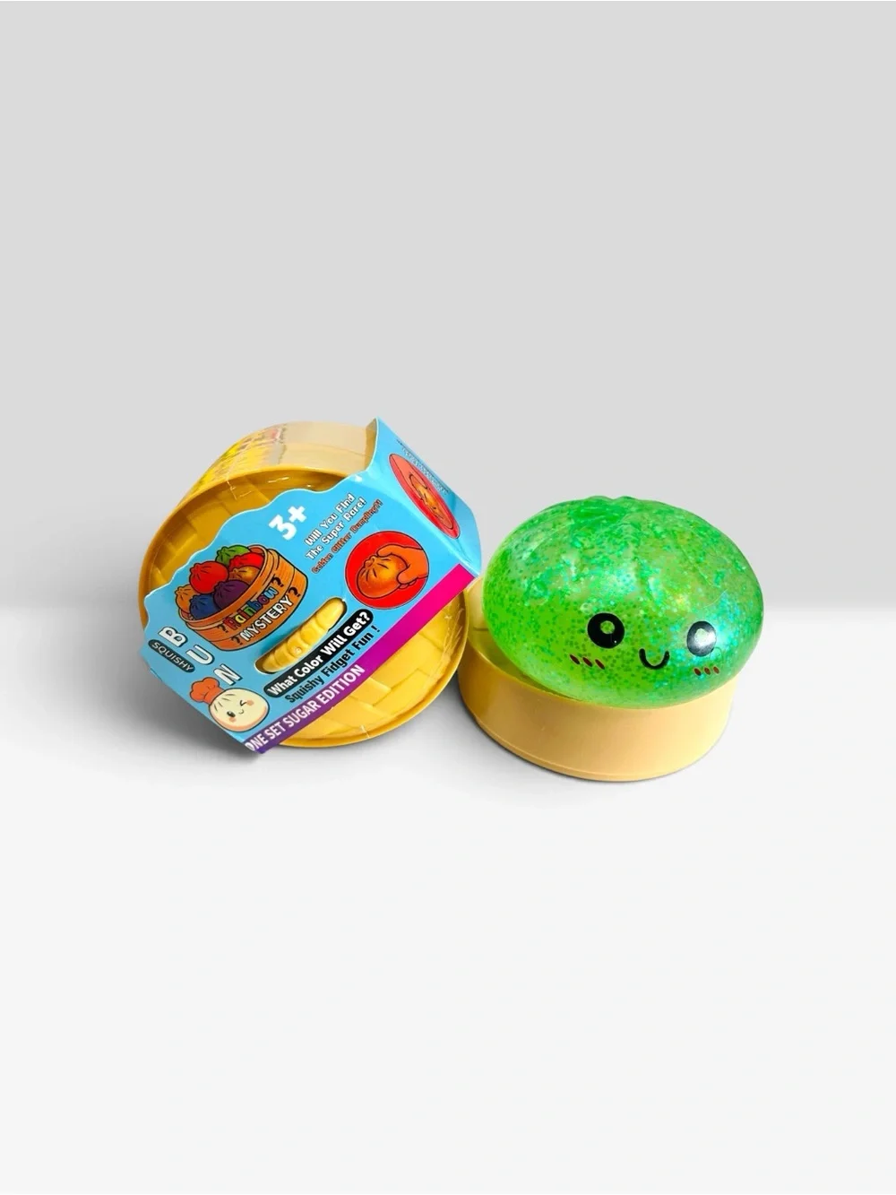 3 PK NIB Squishy Bun Mystery Dumpling Fidget Toy Sugar Edition Glitter Sensory